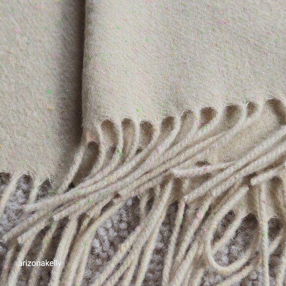 NWOT J. Crew Fringed Scarf in Speckled Wool - Picture 5 of 15